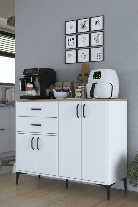 Hanah Home Armario Multiusos Blanco y Nogal